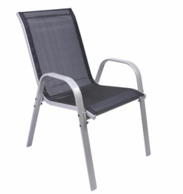 Krzesło ogrodowe BARI czarne, stalowe, sztaplowane 90x55x65