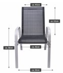 Krzesło ogrodowe BARI czarne, stalowe, sztaplowane 90x55x65