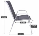 Krzesło ogrodowe BARI czarne, stalowe, sztaplowane 90x55x65