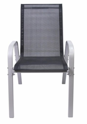 Krzesło ogrodowe BARI czarne, stalowe, sztaplowane 90x55x65