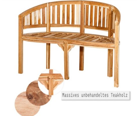 Ławka ogrodowa z drewna teakowego, klasyczny design, 120 cm