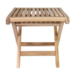 Składany stołek z drewna tekowego do łazienki i przedpokoju