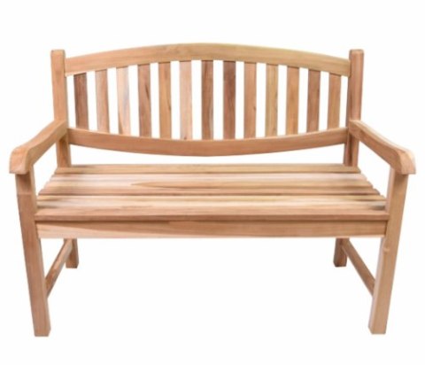 Teakowa ławka ogrodowa Bradford 2-osobowa, 120 cm, drewno