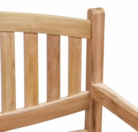 Teakowa ławka ogrodowa Bradford 2-osobowa, 120 cm, drewno