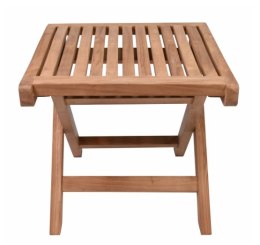 Tekowy stołek składany do łazienki i przedpokoju, 43 cm