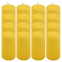 Żółte świece słupkowe 5x10 cm, 16 sztuk, długi czas palenia