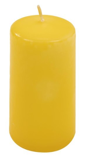 Żółte świece słupkowe 5x10 cm, 16 sztuk, długi czas palenia