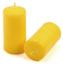 Żółte świece słupkowe 5x10 cm, 16 sztuk, długi czas palenia