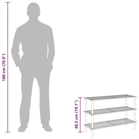 Regały na buty z 3 półkami, 2 szt., lite drewno jodłowe