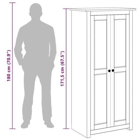 Szafa, biała, 80 x 50 x 171,5 cm, lita sosna, seria Panama