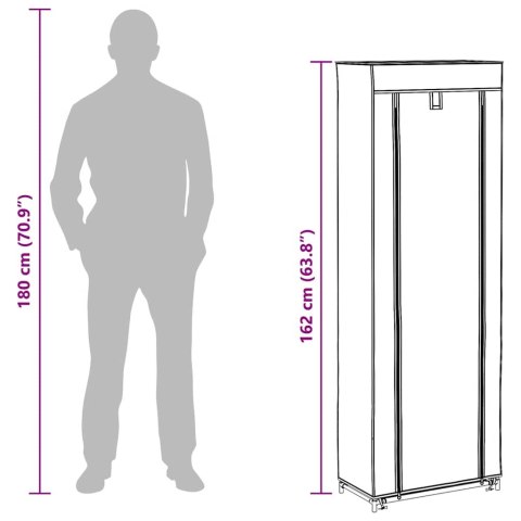 Szafka na buty, materiałowa, czarna (162 x 57 x 29 cm).
