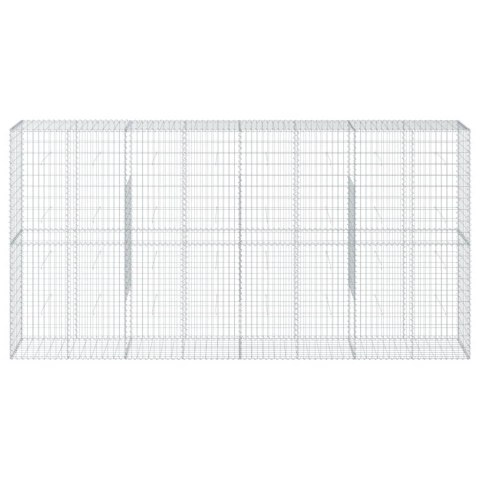 Kosz gabionowy z pokrywą, 400x50x200 cm, galwanizowane żelazo