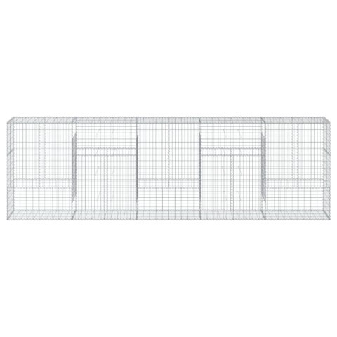 Kosz gabionowy z pokrywą, 500x50x150 cm, galwanizowane żelazo