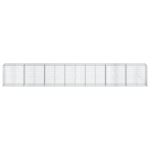 Kosz gabionowy z pokrywą, 700x50x100 cm, galwanizowane żelazo