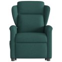 Podnoszony fotel masujący, rozkładany, ciemnozielony, tkanina