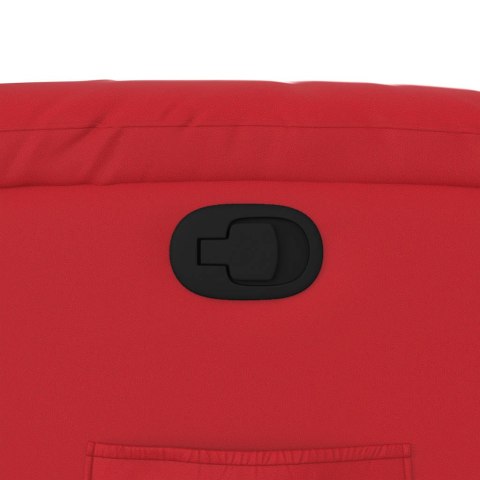 Podnoszony fotel rozkładany, czerwony, obity sztuczną skórą