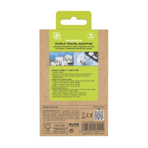 Przejściówka Muvit for Change Plastikowy 45 W