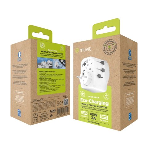 Przejściówka Muvit for Change Plastikowy 45 W