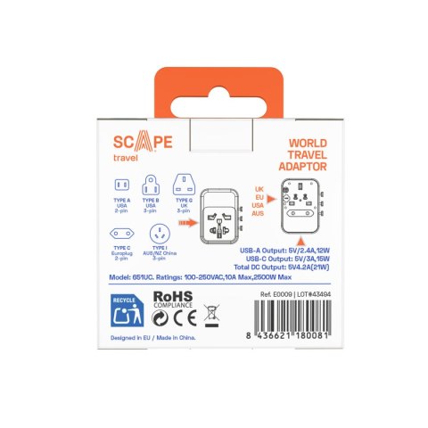 Przejściówka Scape Travel 621UC Plastikowy