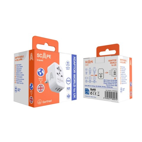 Przejściówka Scape Travel 830C-UK Plastikowy 150 W