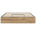 VidaXL Łóżko otomanowe Dąb rzemieślniczy 193 x 120 x 25 cm