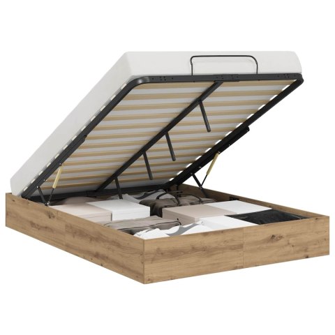 VidaXL Łóżko otomanowe Dąb rzemieślniczy 193 x 120 x 25 cm