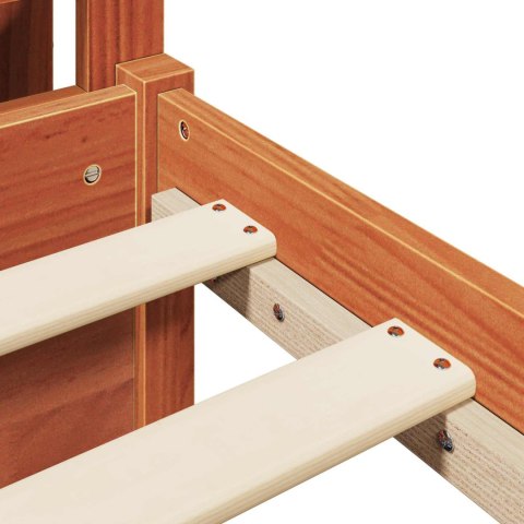 VidaXL Ramka łóżka Z zagłówkiem 2 pcs Woskowy Brąz Lite drewno sosnowe