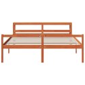 VidaXL Ramka łóżka Z zagłówkiem 2 pcs Woskowy Brąz Lite drewno sosnowe