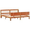 VidaXL Ramka łóżka Z zagłówkiem 2 pcs Woskowy Brąz Lite drewno sosnowe