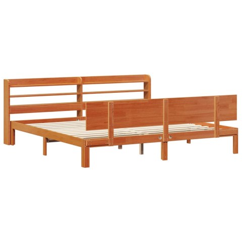 VidaXL Ramka łóżka Z zagłówkiem 2 pcs Woskowy Brąz Lite drewno sosnowe