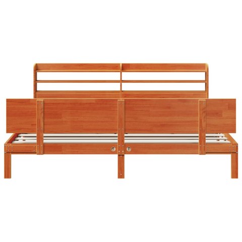 VidaXL Ramka łóżka Z zagłówkiem 2 pcs Woskowy Brąz Lite drewno sosnowe