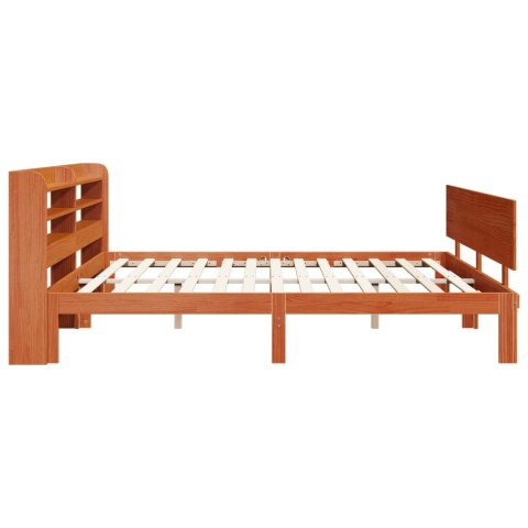 VidaXL Ramka łóżka Z zagłówkiem 2 pcs Woskowy Brąz Lite drewno sosnowe