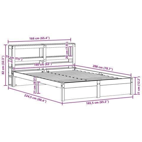 VidaXL Ramka łóżka Z zagłówkiem 2 pcs Woskowy Brąz Lite drewno sosnowe