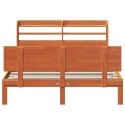 VidaXL Ramka łóżka Z zagłówkiem 2 pcs Woskowy Brąz Lite drewno sosnowe