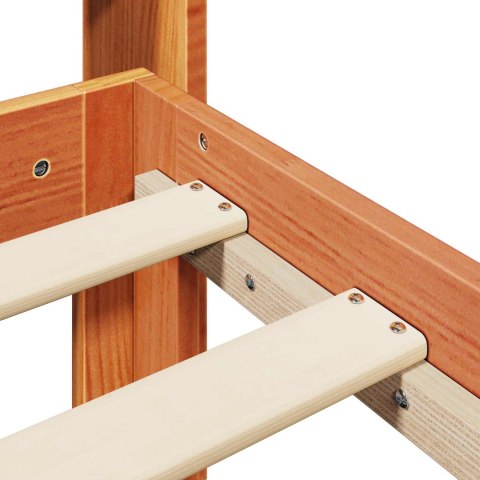 VidaXL Ramka łóżka Z zagłówkiem 2 pcs Woskowy Brąz Lite drewno sosnowe