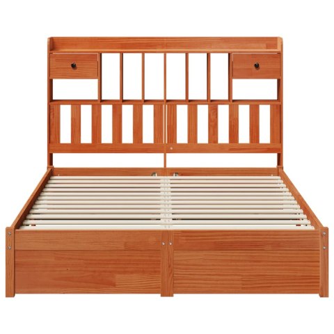 VidaXL Regał Ramy Łóżka Z zagłówkiem 2 pcs Woskowy Brąz 200 x 140 cm