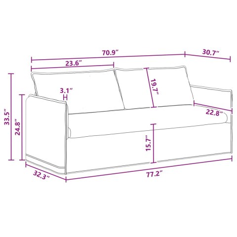VidaXL Sofa Ciemnoszary 195 x 82 x 85 cm Metal