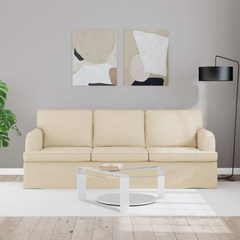 VidaXL Sofa Kremowy 142 x 80 x 85 cm Metal