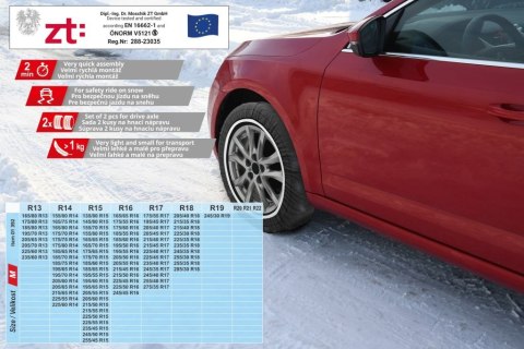 Łańcuchy śniegowe tekstylne ADHESIV ÖNORM M