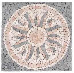 Mozaika marmurowa Rosone Sonne 90x90 cm szara kremowa różowa