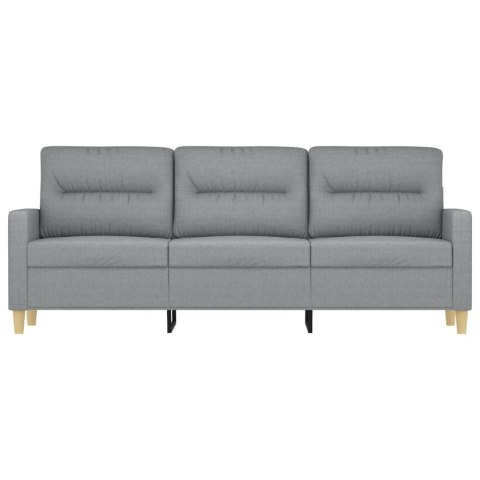 VidaXL Sofa 3-osobowa, jasnoszara, 180 cm, tapicerowana tkaniną