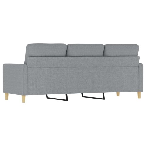 VidaXL Sofa 3-osobowa, jasnoszara, 180 cm, tapicerowana tkaniną