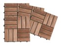 Płytki drewniane teak 30x30 cm na balkon i taras, 22 sztuki
