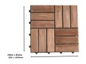 Płytki drewniane teak 30x30 cm na balkon i taras, 22 sztuki