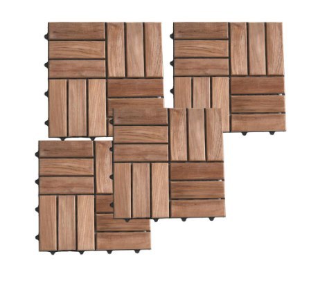 Płytki drewniane teak 30x30 cm na balkon i taras, 22 sztuki