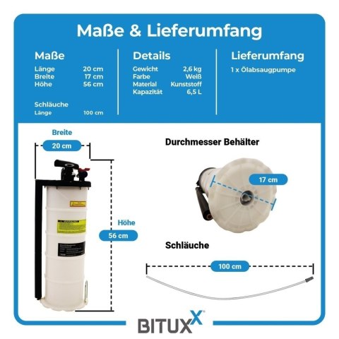 Ręczna pompa do odsysania oleju pojemność 6,5 litra pompa olejowa ręczna pneumatyczna