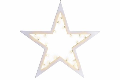 Świąteczna dekoracja - gwiazda, 20 LED, ciepła biel