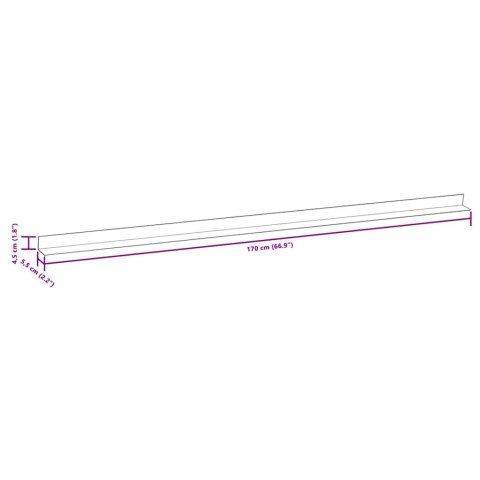 Tarasowe listwy kątowe, 5 szt., aluminium, 170 cm, srebrne