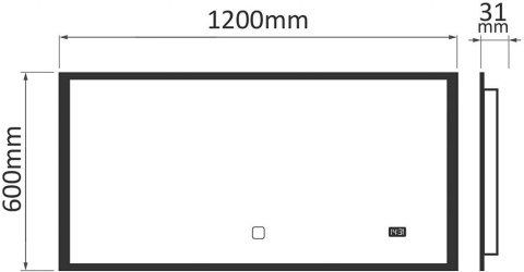 AQUAMARIN LUSTRO ŁAZIENKOWE LED, 120 X 60 CM