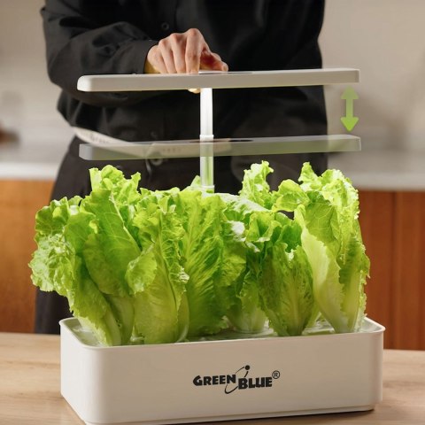 GREENBLUE INTELIGENTNY SYSTEM WEWNĘTRZNEJ UPRAWY ROŚLIN, DONICZKA SMART, POJEMNOŚĆ 4L, NA 12 ROŚLIN, DIODY LED FULL SPECTRUM